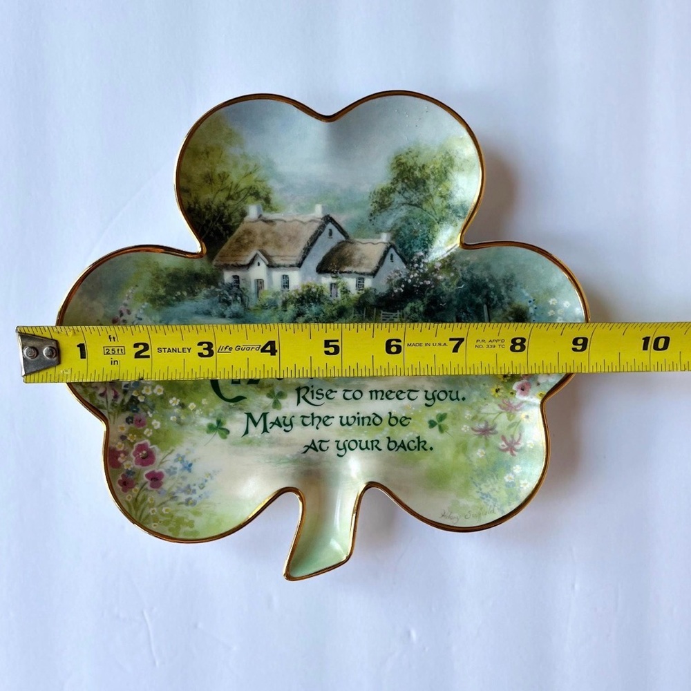 Franklin Mint Vintage An Irish Blessing Shamrock Porcelain Decorative Plate - Picture 2 of 5